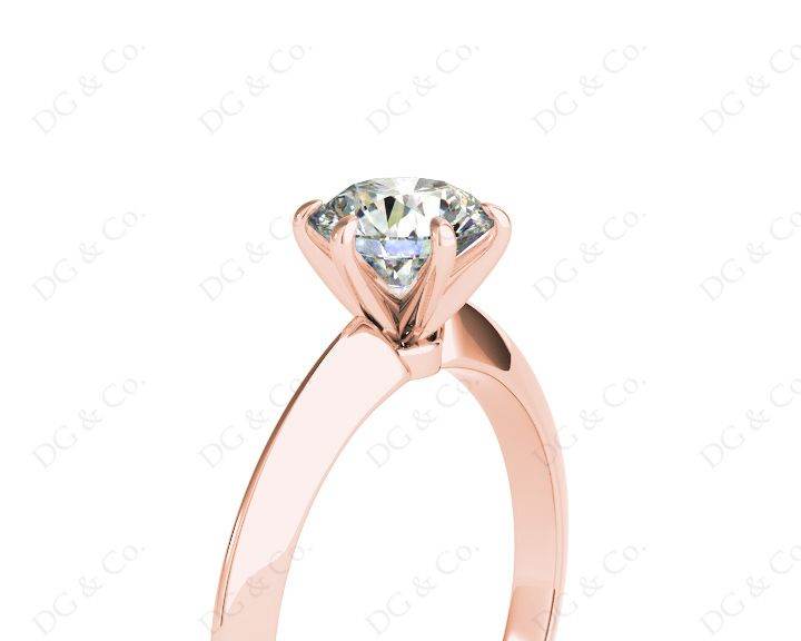 Round Cut Classic Six Claw Diamond Engagement Solitaire Ring - 18k Rose - DG & Co. Jewellery
