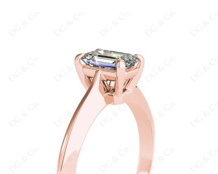 Emerald cut classic diamond solitaire engagement ring - 18K Rose - DG & Co. Jewellery