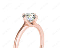 Round Cut Four Claws set Twist Diamond Ring in 18K Rose - DG & Co. Jewellery