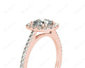 Cushion Cut Halo Diamond Engagement Ring with Claw Set Centre Stone - 18K Rose - DG & Co. Jewellery