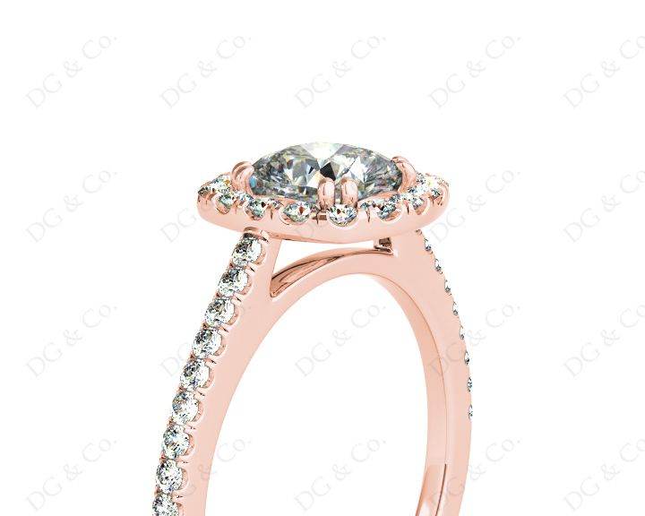 Cushion Cut Halo Diamond Engagement Ring with Claw Set Centre Stone - 18K Rose - DG & Co. Jewellery