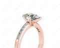 Pear Cut Diamond Engagement ring with six claws centre stone in 18K Rose - DG & Co. Jewellery