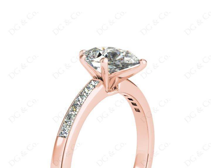 Pear Cut Diamond Engagement ring with six claws centre stone in 18K Rose - DG & Co. Jewellery