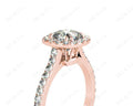 Cushion Cut Halo Diamond Engagement Ring with Claw Set Centre Stone - 18K Rose - DG & Co. Jewellery