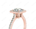 Princess Cut Halo Diamond Engagement Ring with Claw set centre stone - 18K Rose - DG & Co. Jewellery