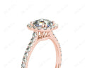 Asscher Cut Halo Diamond Engagement Ring with Claw set centre stone in 18K Rose - DG & Co. Jewellery