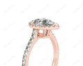 Pear Cut Halo Diamond Engagement Ring with Claw Set Centre Stone - 18K Rose - DG & Co. Jewellery