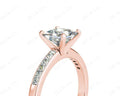Princess Cut Diamond Engagement ring with four claws centre stone - 18K Rose - DG & Co. Jewellery