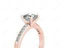 Cushion Cut Diamond Engagement ring with four claws centre stone - 18K Rose - DG & Co. Jewellery