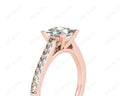 Princess Cut Diamond Engagement Ring with Claw set centre stone - 18K Rose - DG & Co. Jewellery