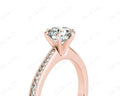Round Cut Six Claw Set Diamond Ring with Round cut Diamonds in 18K Rose - DG & Co. Jewellery