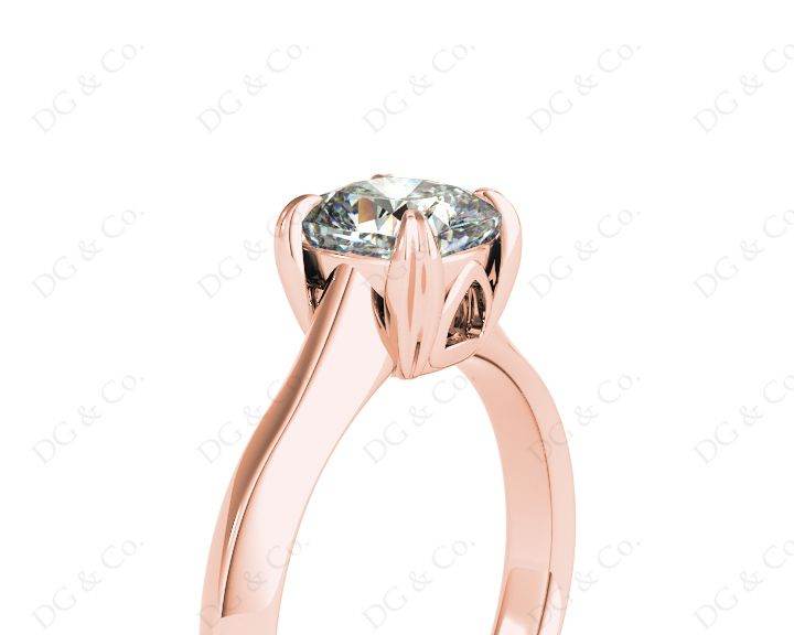 Cushion Cut Classic Four Claws Diamond Engagement Ring - 18K Rose - DG & Co. Jewellery