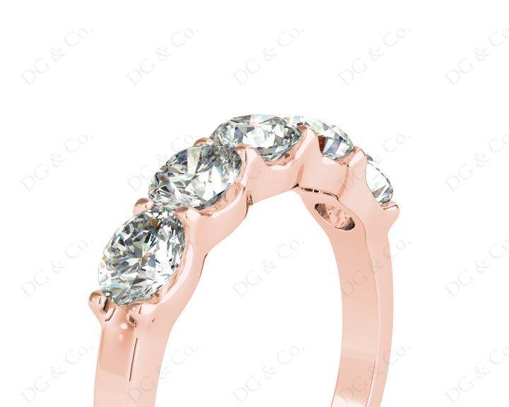 Diamond Wedding Band with Pave Setting Stones - 18K Rose - DG & Co. Jewellery