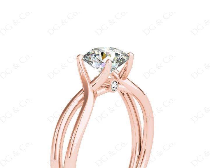 Round Cut Diamond Solitaire Ring claw set - 18K Rose - DG & Co. Jewellery