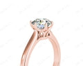 Round Cut Six Claw Set Diamond Ring on a Plain Band in 18K Rose - DG & Co. Jewellery