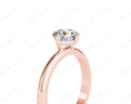 Round Cut Four Claw Set Diamond Engagement Ring with Plain Band - 18K Rose - DG & Co. Jewellery