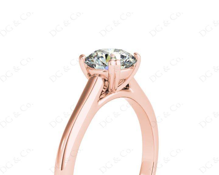 Round Cut Diamond Engagement Claw Set Solitaire Ring - 18K Rose - DG & Co. Jewellery