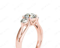 Round Cut Trilogy Diamond Engagement Ring cross-over setting in 18K Rose - DG & Co. Jewellery