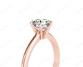Solitaire Round Cut 6 Claw Diamond Engagement Ring With A Tapered Band In 18K Rose - DG & Co. Jewellery