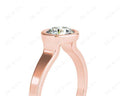 Round Cut Bezel Set Solitaire Engagement Ring With a Plain Band - 18K Rose - DG & Co. Jewellery