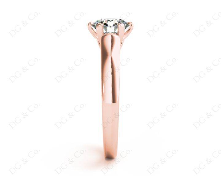 Round Cut Diamond Engagement Ring with Six Prong set centre stone in 18K Rose - DG & Co. Jewellery