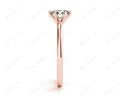 Round Cut Classic Six Claws Diamond Solitaire Ring with Square Edge Shoulders - 18K Rose - DG & Co. Jewellery