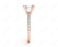 Emerald Cut Diamond Engagement Ring with Four Prong set centre stone - 18K Rose - DG & Co. Jewellery