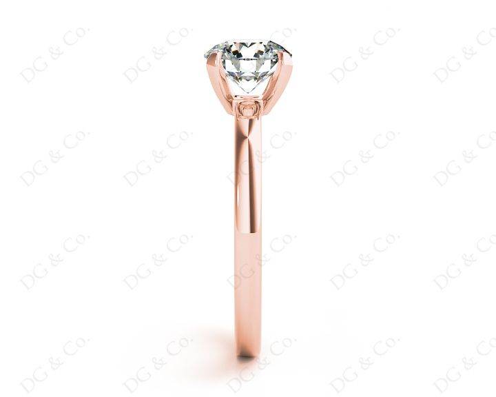 Round Brilliant Cut Diamond Engagement Ring with Claw set centre stone - 18K Rose - DG & Co. Jewellery