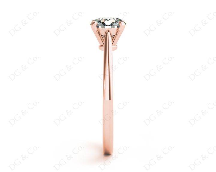 Round Cut Diamond Engagement Ring with Claw set centre stone - 18K Rose - DG & Co. Jewellery