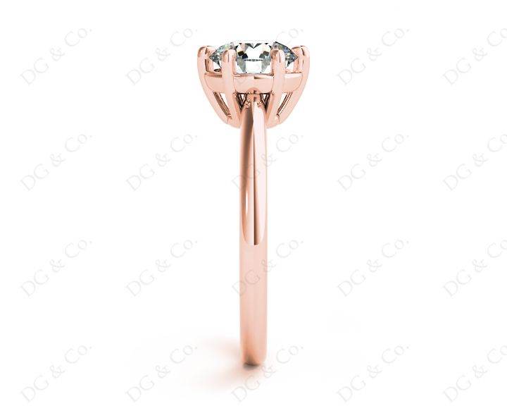 Round Cut Diamond Engagement Ring with Claw set centre stone - 18K Rose - DG & Co. Jewellery