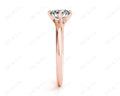 Round Cut Four Claws set Twist Diamond Ring in 18K Rose - DG & Co. Jewellery