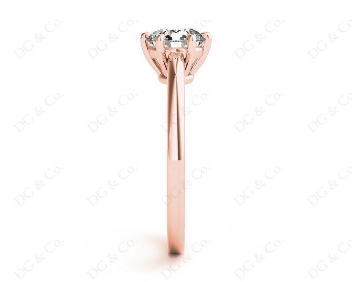 Round Cut Classic Six Claws Diamond Solitaire Ring - 18K Rose - DG & Co. Jewellery
