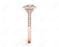 Round Cut Halo Diamond Engagement Ring with Bezel Milgrain Set Centre stone - 18K Rose - DG & Co. Jewellery
