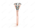 Round Cut Classic Three Stones Ring with Tapered Baguettes Diamond - 18K Rose - DG & Co. Jewellery
