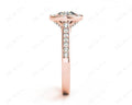 Cushion Cut Halo Ring with Bezel set centre stone with Side Stones - 18K Rose - DG & Co. Jewellery