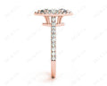 Marquise Cut Halo Diamond Engagement Ring with Claw Set Centre Stone with Pave Set Side Stones - 18K Rose - DG & Co. Jewellery