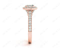 Halo Cushion Cut Ring with Four Claws Set Centre Stone - 18K Rose - DG & Co. Jewellery