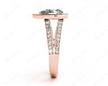 Pear Shape Halo Diamond ring with claw set centre stone - 18K Rose - DG & Co. Jewellery