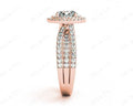 Round Cut Double Halo Diamond Engagement ring with claw set centre stone - 18K Rose - DG & Co. Jewellery