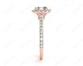 Asscher Cut Halo Diamond Engagement Ring with Claw set centre stone in 18K Rose - DG & Co. Jewellery