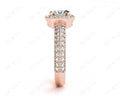 Princess Cut Halo Ring with Milgrain Claw Set Centre Stone - 18K Rose - DG & Co. Jewellery