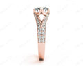 Round Cut Four Claw Set Diamond Ring with Round Cut Diamonds Down the Shoulders - 18K Rose - DG & Co. Jewellery