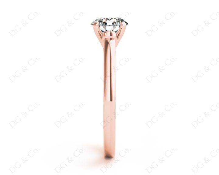 Round Cut Unique Setting Four Claws Diamond Engagement Ring Setting in 18K Rose - DG & Co. Jewellery