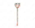 Round Cut Cross Over ring claw set diamond with pave set side stone - 18K Rose - DG & Co. Jewellery