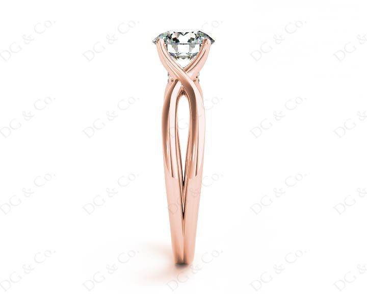 Round Cut Diamond Solitaire Ring claw set - 18K Rose - DG & Co. Jewellery