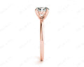 Round Cut Four Claw Set Diamond Ring with Plain Band - 18K Rose - DG & Co. Jewellery