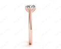 Round Cut Six Claw Set Diamond Ring with Plain Band in 18K Rose - DG & Co. Jewellery