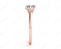 Round Cut Four Claw Set Diamond Ring With a Plain Band - 18K Rose - DG & Co. Jewellery