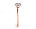 Round Cut Claw Set Trilogy Diamond Ring with Plain Band - 18K Rose - DG & Co. Jewellery