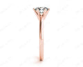 Solitaire Round Cut 6 Claw Diamond Engagement Ring With A Tapered Band In 18K Rose - DG & Co. Jewellery